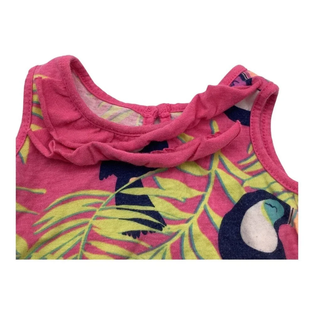Lot‎ Of 2 Okie Dokie Baby Girl Tropical Print Dresses Size 6M & 9M Multicolor